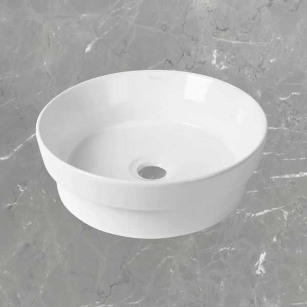 Otti Semi Inset Round 355x355x120 Basin Gloss White