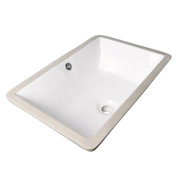 Otti Undermount Square 505x375x190 Basin with Overflow Gloss White