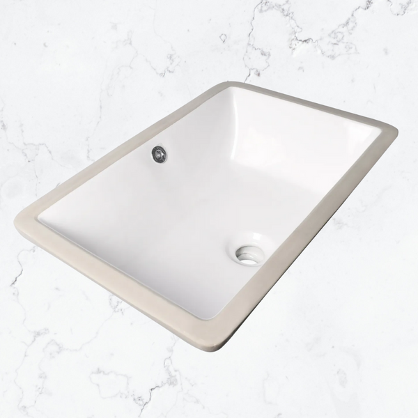 Otti Undermount Square 505x375x190 Basin with Overflow Gloss White