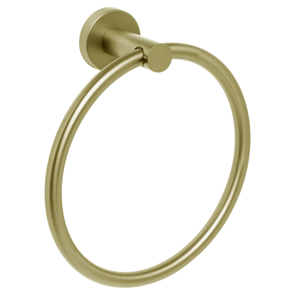 Johnson Suisse Venezia Towel Ring Brushed Brass Gold