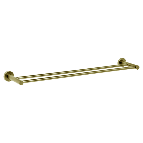 Johnson Suisse Venezia Double Towel Rail 600mm Brushed Brass Gold