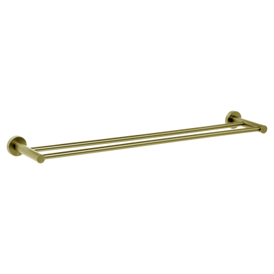Johnson Suisse Venezia Double Towel Rail 600mm Brushed Brass Gold
