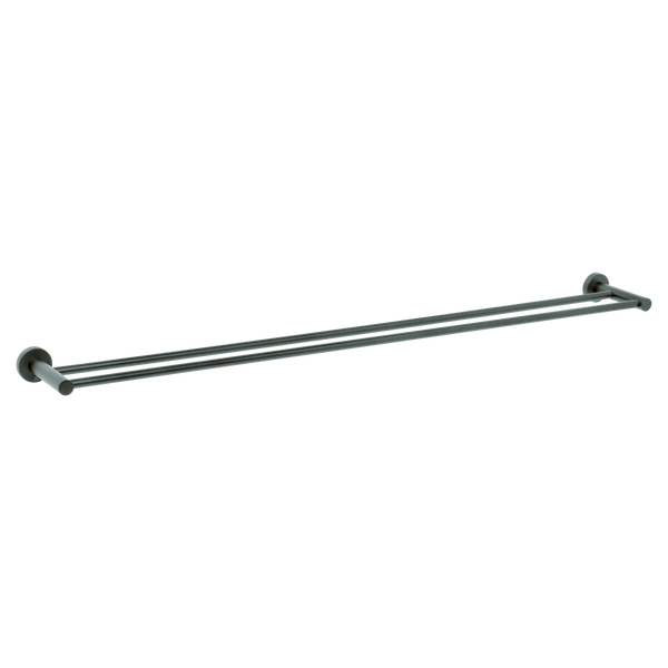 Johnson Suisse Venezia Double Towel Rail 900mm Brushed Gunmetal
