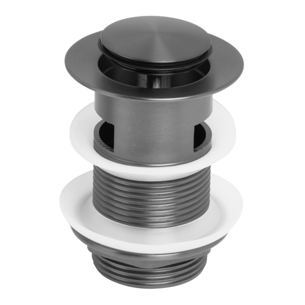 Johnson Suisse Venezia Pop-up Waste 32mm With Overflow Brushed Gunmetal