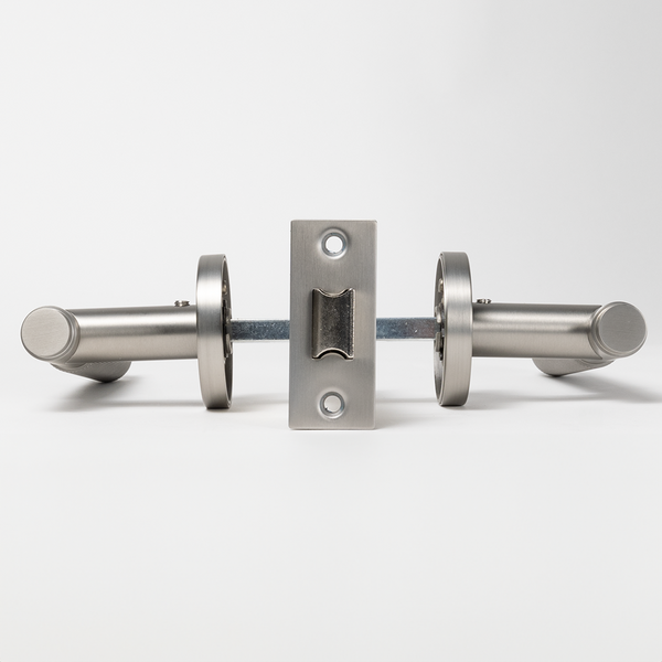 Alma Ivan Door Handle Knurled Brushed Nickel