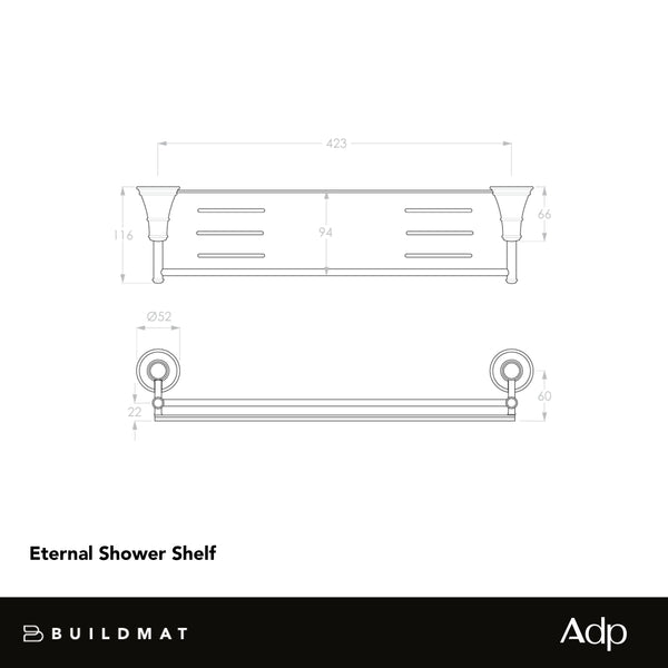 ADP Eternal Shower Shelf Brushed Brass
