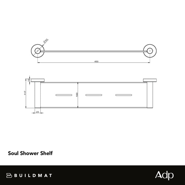 ADP Soul Shower Shelf Brushed Brass