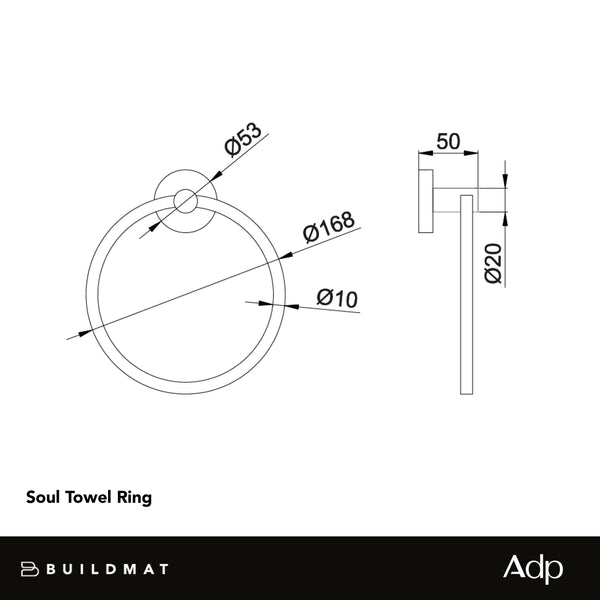 ADP Soul Hand Towel Ring Matte White