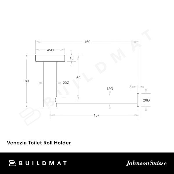 Johnson Suisse Venezia Toilet Roll Holder Brushed Nickel II