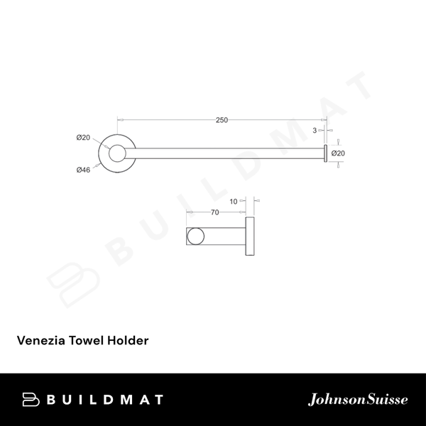 Johnson Suisse Venezia Towel Holder Brushed Nickel II