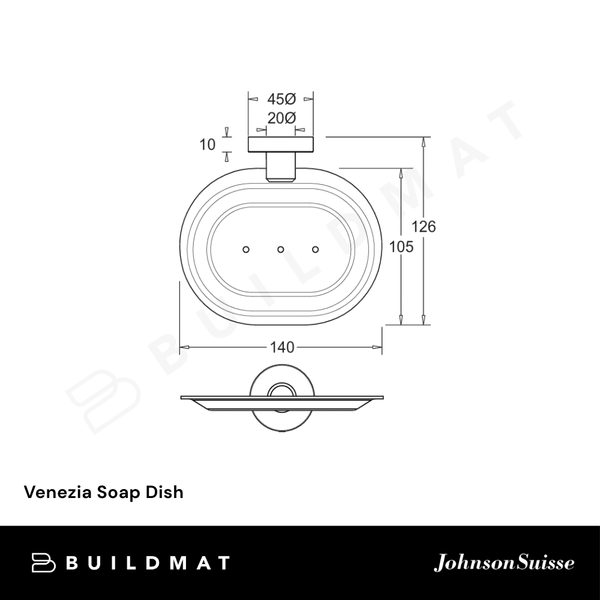 Johnson Suisse Venezia Soap Dish Brushed Nickel II