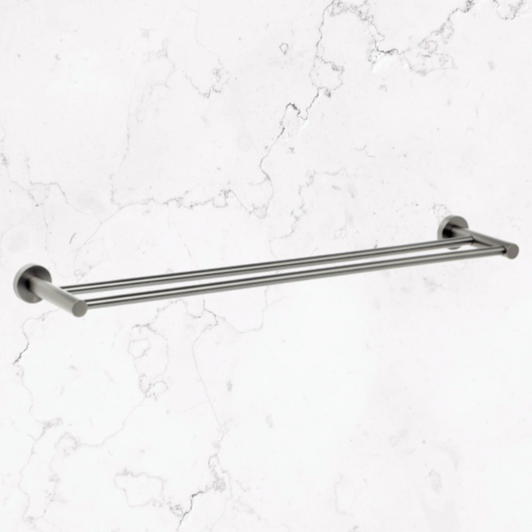 Johnson Suisse Venezia Double Towel Rail 600mm Brushed Nickel II