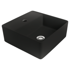 Johnson Suisse Venezia Matte Black Square Countertop Basin