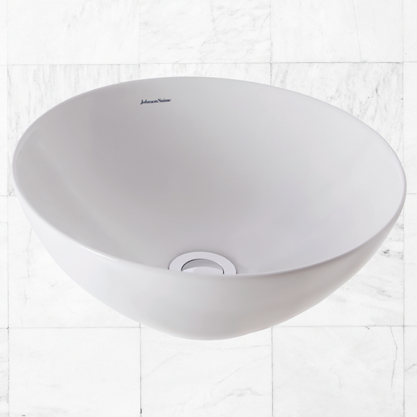 Johnson Suisse Venezia White Round Bowl Countertop Vessel