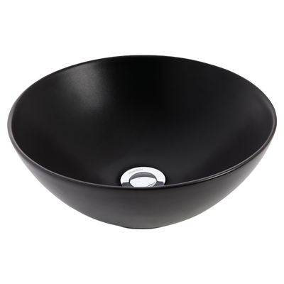 Johnson Suisse Venezia Matte Black Round Bowl Countertop Vessel