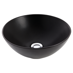 Johnson Suisse Venezia Matte Black Round Bowl Countertop Vessel
