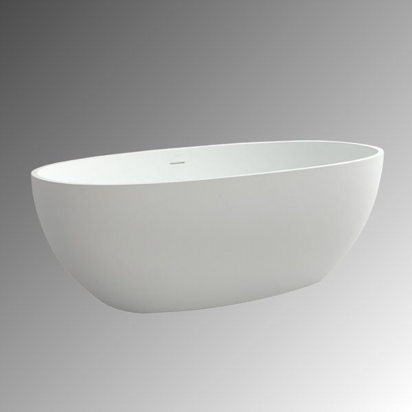Johnson Suisse Gemelli Freestanding Solid Surface Bath 1650 Matte White