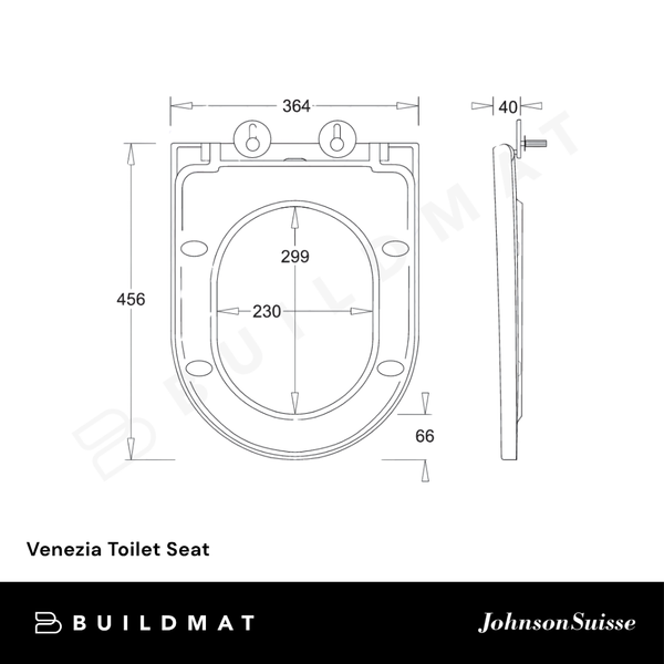 Johnson Suisse Venezia Toilet Seat White