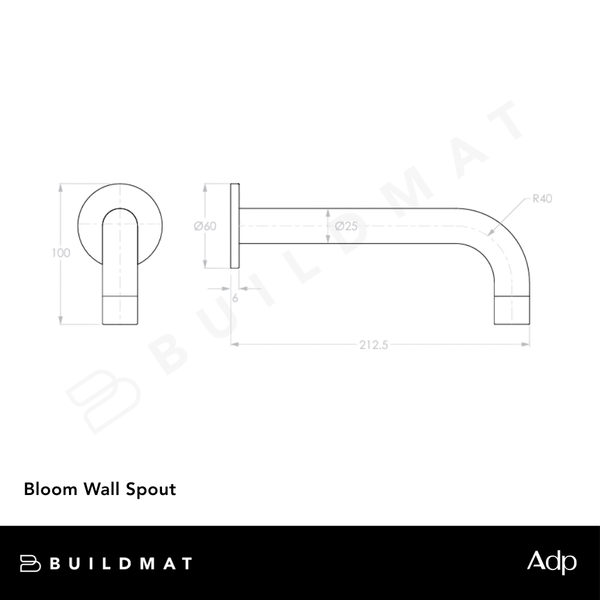 ADP Bloom Wall Spout Matte Black