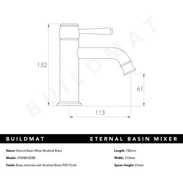 ADP Eternal Basin Mixer Brushed Brass