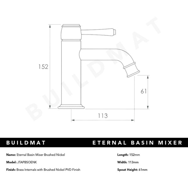 ADP Eternal Basin Mixer Brushed Nickel