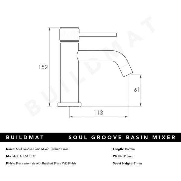 ADP Soul Groove Basin Mixer Brushed Brass