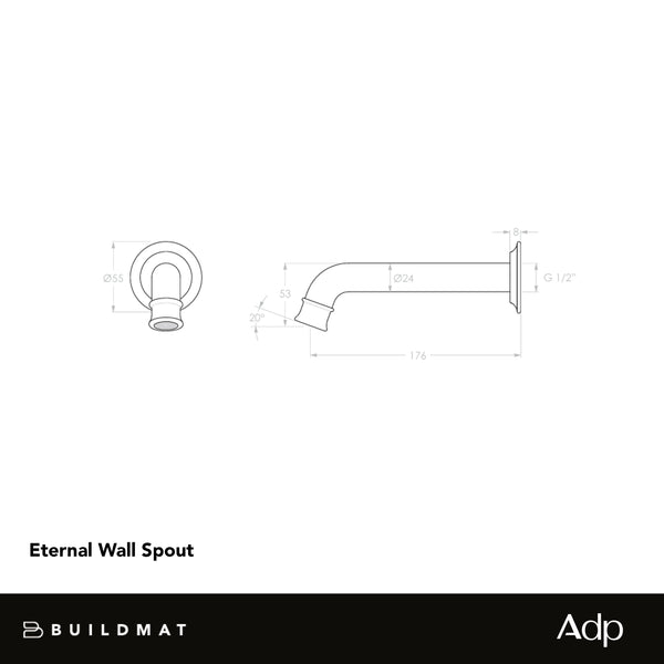 ADP Eternal Wall Spout Brushed Brass