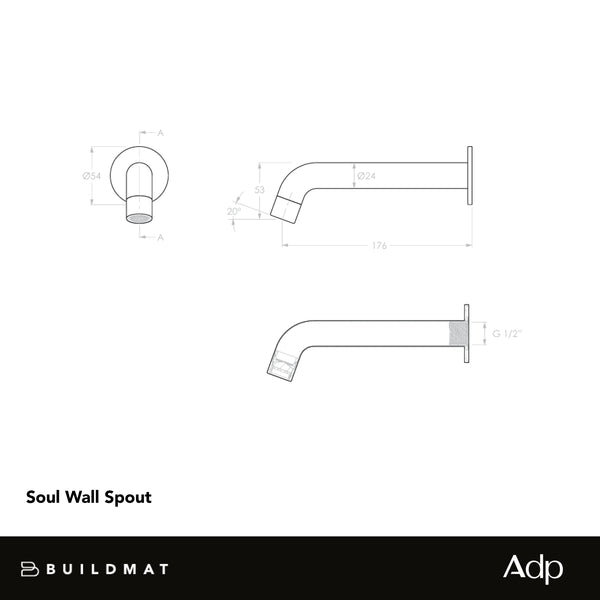 ADP Soul Wall Spout Brushed Copper