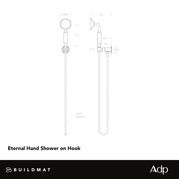 ADP Eternal Hand Shower On Hook Brushed Nickel
