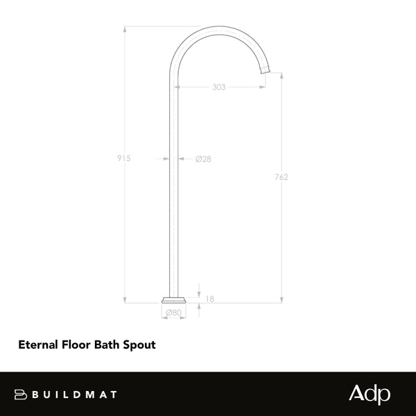 ADP Eternal Floor Spout Brushed Nickel