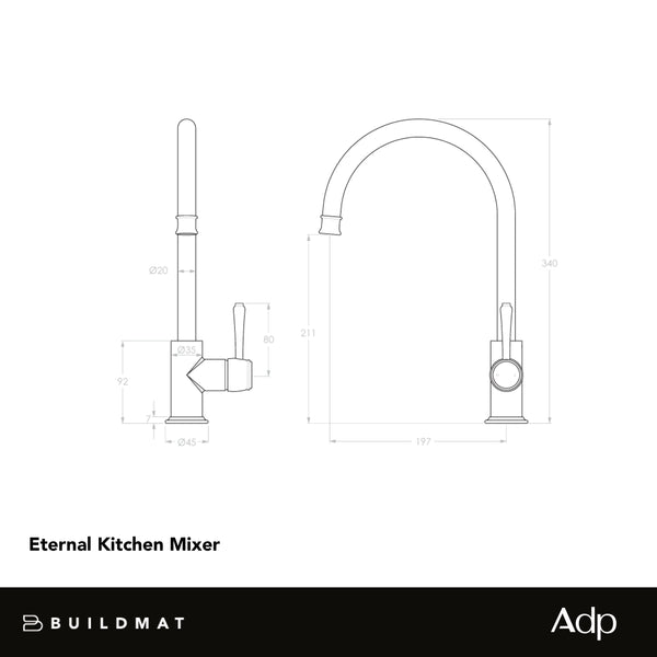 ADP Eternal Kitchen Mixer Brushed Copper