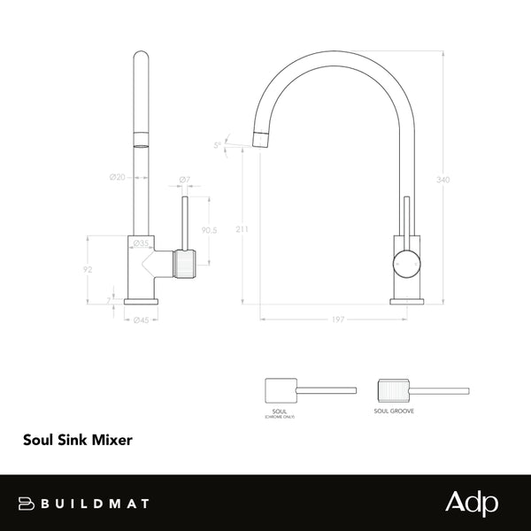 ADP Soul Groove Sink Mixer Matte White