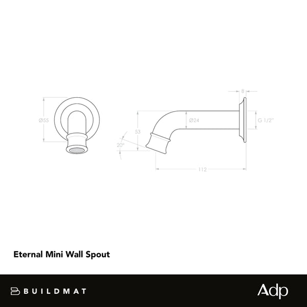 ADP Eternal Mini Wall Spout Brushed Nickel