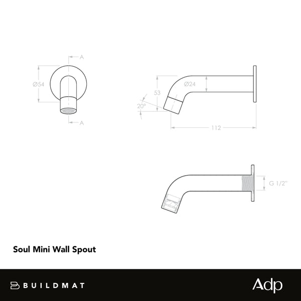 ADP Soul Mini Wall Spout Chrome