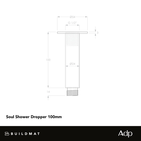ADP Soul Shower Dropper 100mm Matte White
