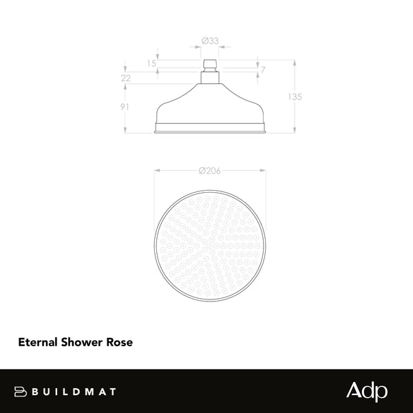 ADP Eternal Shower Rose Brushed Brass