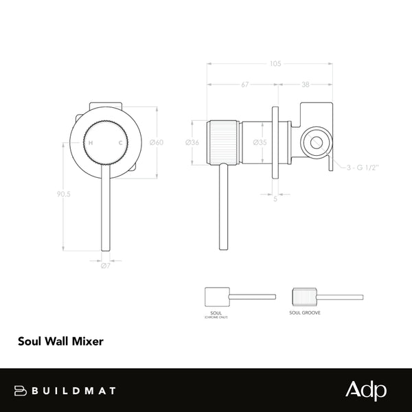 ADP Soul Groove Wall Mixer Brushed Nickel