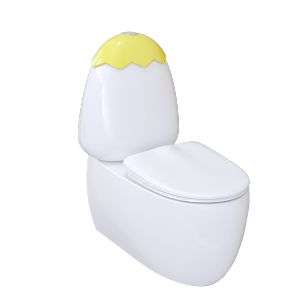 Johnson Suisse Egg Junior II BTW Toilet Suite for Children with Yellow Cistern Lid