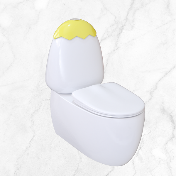 Johnson Suisse Egg Junior II BTW Toilet Suite for Children with Yellow Cistern Lid