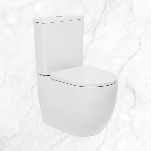 Johnson Suisse Gemelli BTW Closed Coupled Rimless Toilet Suite with Seat