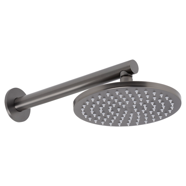 Johnson Suisse Venezia Overhead Rain Shower With 300mm Wall Arm Brushed Gunmetal