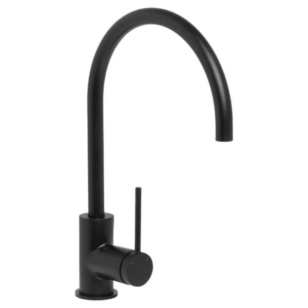 Johnson Suisse Venezia Gooseneck Sink Mixer Matte Black Lead Free