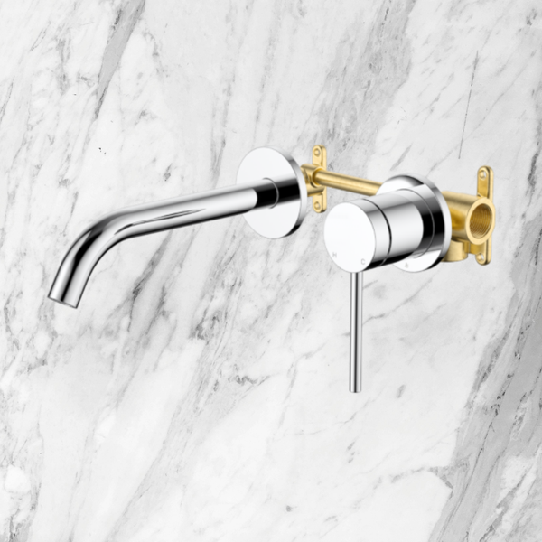 Johnson Suisse Venezia Wall Basin And Bath Mixer Kit Complete Chrome Lead Free