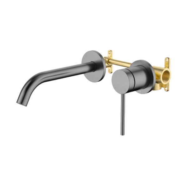 Johnson Suisse Venezia Wall Basin And Bath Mixer Kit Complete Gunmetal Lead Free