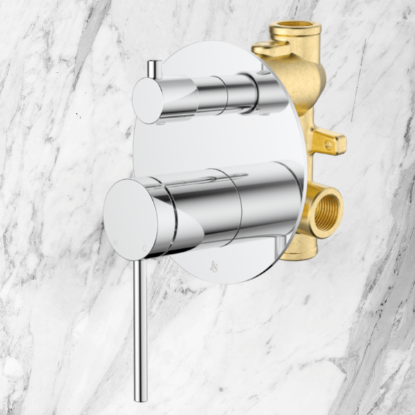 Johnson Suisse Venezia Shower Mixer With Diverter Complete Kit Chrome