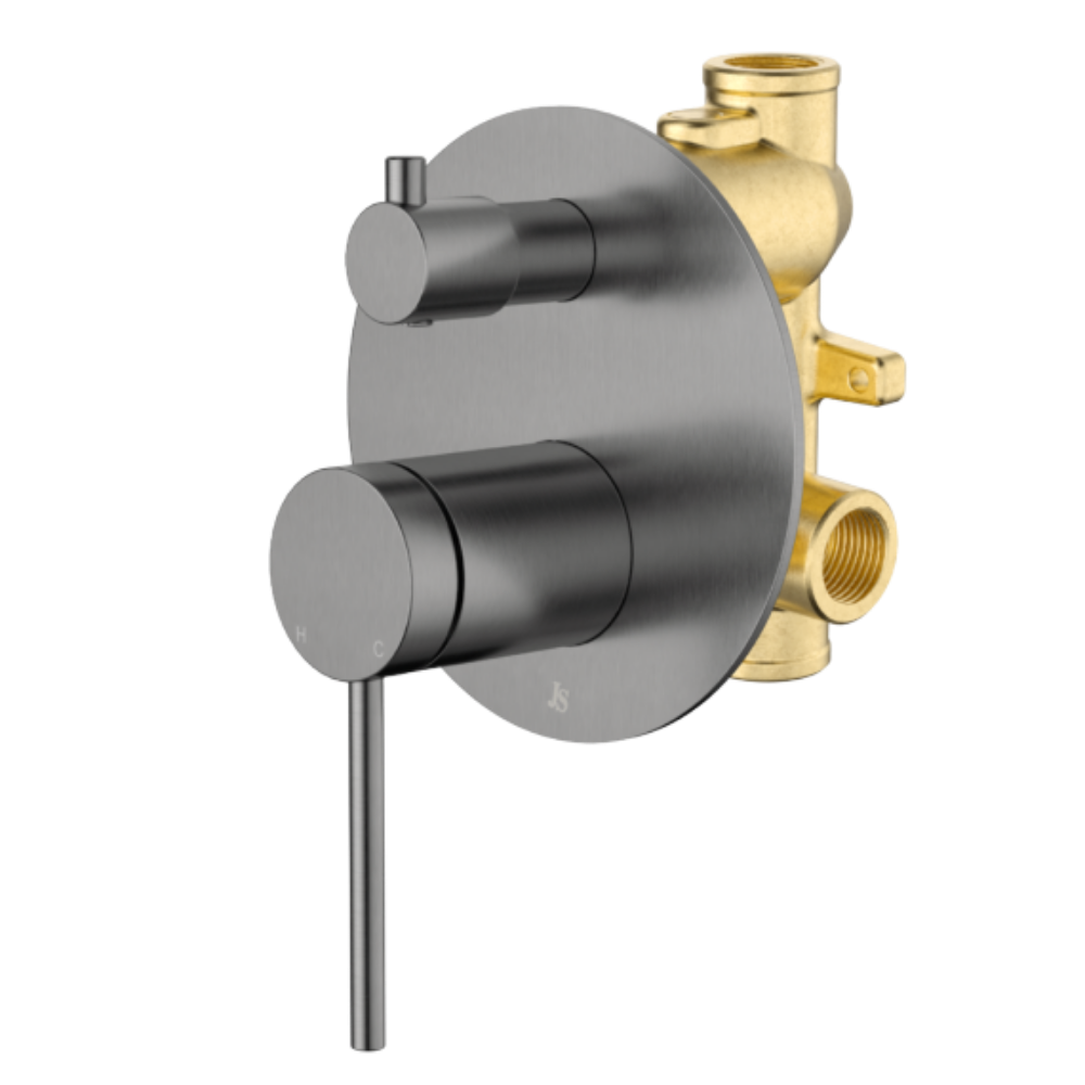 Johnson Suisse Venezia Shower Mixer With Diverter Kit Complete Gunmeta ...