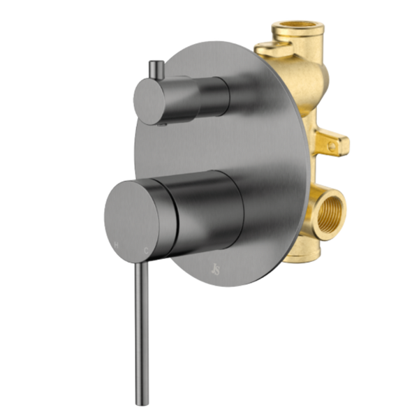 Johnson Suisse Venezia Shower Mixer With Diverter Kit Complete Gunmetal