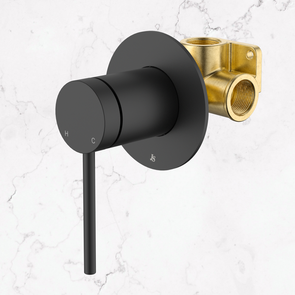 Johnson Suisse Venezia Shower Mixer Kit Complete Matte Black