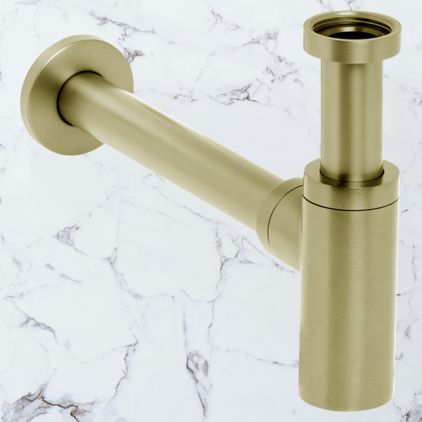 Johnson Suisse Venezia Bottle Trap Brushed Brass Gold