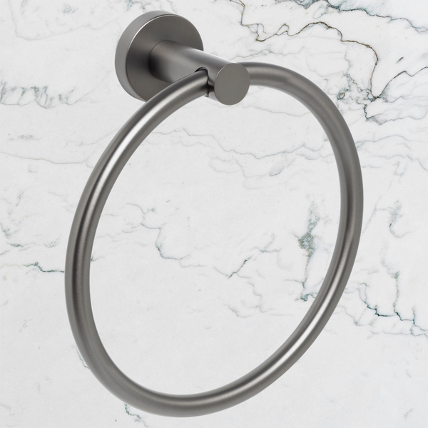 Johnson Suisse Venezia Towel Ring Brushed Gunmetal
